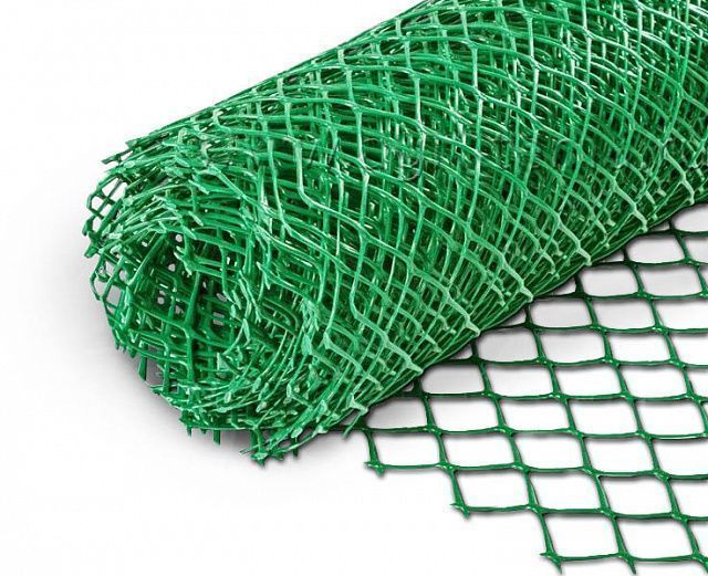 Сетка плетеная рабица в ПВХ 55х55х2.5 мм, 1.5х10 м, зеленая