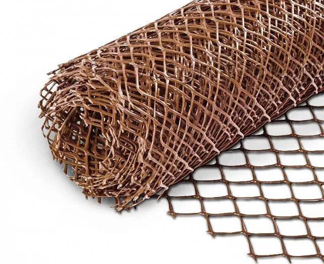 Изображение - Сетка плетеная Рабица в ПВХ 55х55х2.5 мм, 2.0х10 м, коричневая