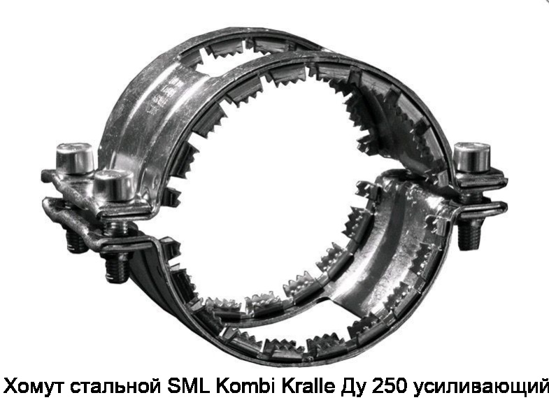 Хомут стальной SML Kombi Kralle Ду 250 усиливающий