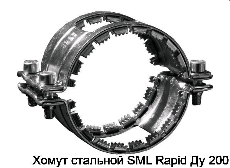 Хомут стальной SML Rapid Ду 200