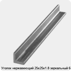 Изображение 3 - Уголок нержавеющий 25х25х1.8 зеркальный 6 м