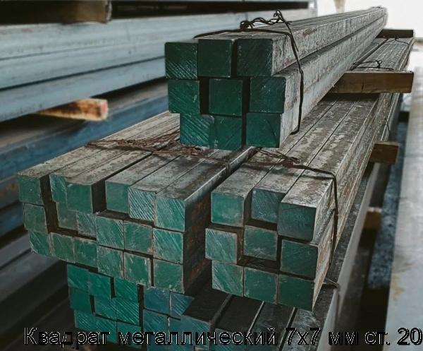 Изображение товара Квадрат металлический 7х7 мм ст. 20 (тонна)