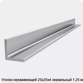 Изображение 4 - Уголок нержавеющий 25х25х4 зеркальный 1.25 м