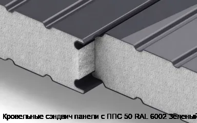Кровельные сэндвич панели с ППС 50 RAL 6002 Зеленый