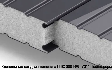 Кровельные сэндвич панели с ППС 300 RAL 7011 Темно-серый