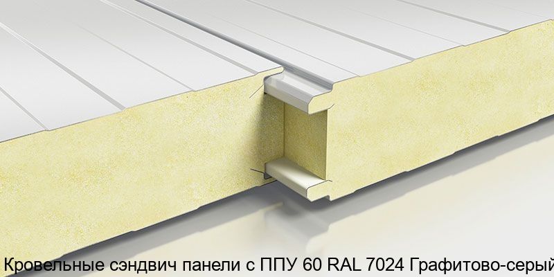 Изображение - Кровельные сэндвич панели с ППУ 60 RAL 7024 Графитово-серый