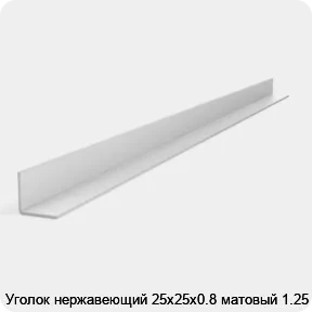 Изображение 2 - Уголок нержавеющий 25х25х0.8 матовый 1.25 м