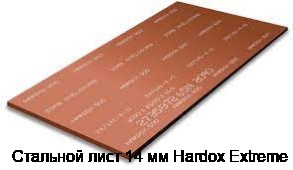 Стальной лист 14 мм Hardox Extreme