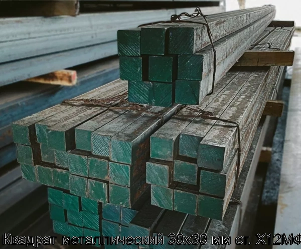 Изображение товара Квадрат металлический 30х30 мм ст. Х12МФ (тонна)