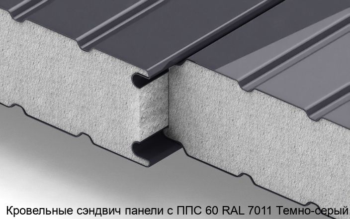 Изображение - Кровельные сэндвич панели с ППС 60 RAL 7011 Темно-серый