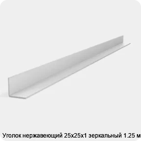 Изображение 2 - Уголок нержавеющий 25х25х1 зеркальный 1.25 м