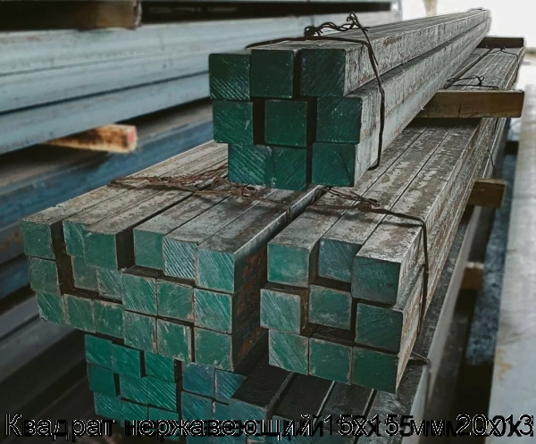 Изображение товара Квадрат нержавеющий 15х15 мм 20х13 (тонна)