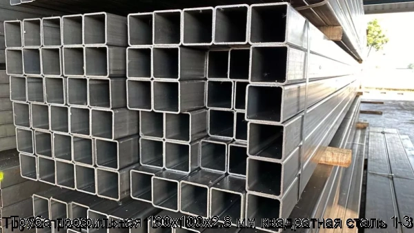 Изображение товара Труба профильная 100х100х2.8 мм квадратная сталь 1-3 (тонна)