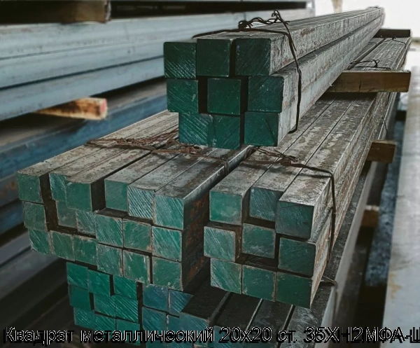 Изображение товара Квадрат металлический 20х20 cт. 35ХН2МФА-Ш (тонна)
