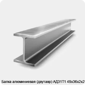 Изображение 2 - Балка алюминиевая (двутавр) АД31Т1 49x36х2x2 мм