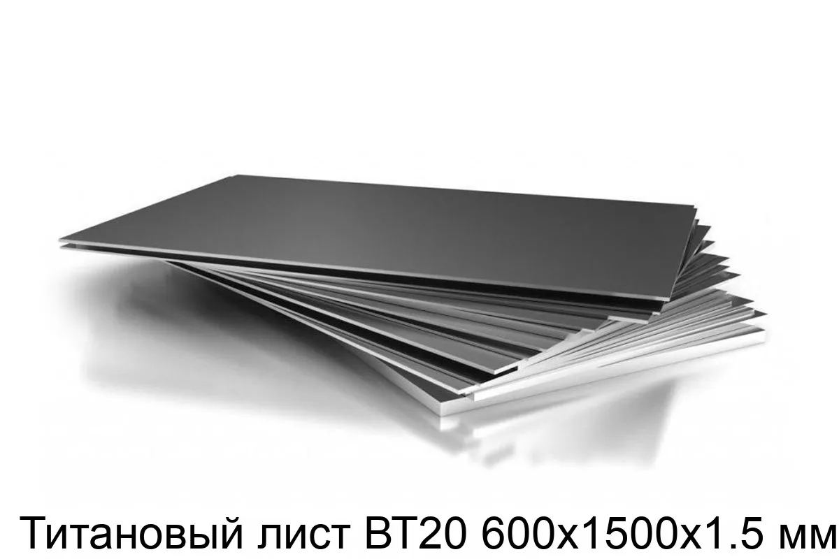 Изображение товара Титановый лист ВТ20 600х1500х1.5 мм (кг)