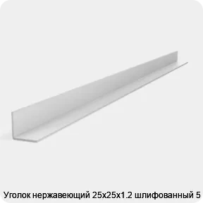 Изображение 2 - Уголок нержавеющий 25х25х1.2 шлифованный 5 м