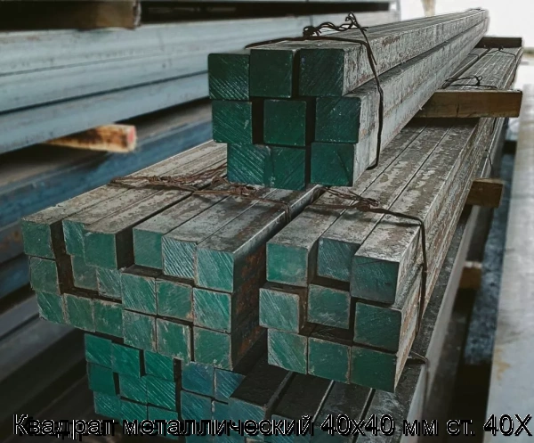 Изображение товара Квадрат металлический 40х40 мм из стали 40Х - прочный и универсальный материал