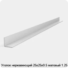 Изображение 2 - Уголок нержавеющий 25х25х0.5 матовый 1.25 м