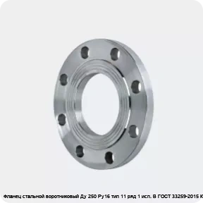 Изображение 2 - Фланец стальной воротниковый Ду 250 Ру16 тип 11 ряд 1 исп. B ГОСТ 33259-2015 Китай