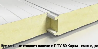 Кровельные сэндвич панели с ППУ 60 Кирпичная кладка