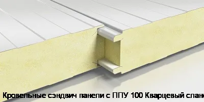 Кровельные сэндвич панели с ППУ 100 Кварцевый сланец