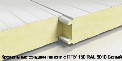 Кровельные сэндвич панели с ППУ 150 RAL 9010 Белый
