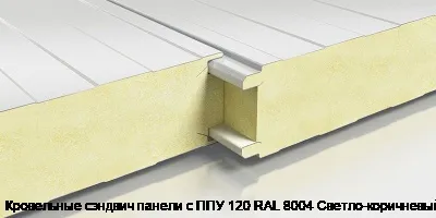 Кровельные сэндвич панели с ППУ 120 RAL 8004 Светло-коричневый