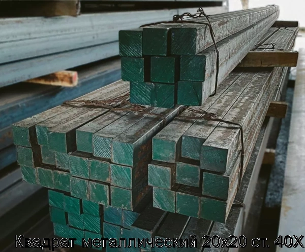 Изображение товара Квадрат металлический 20х20 cт. 40Х (тонна)