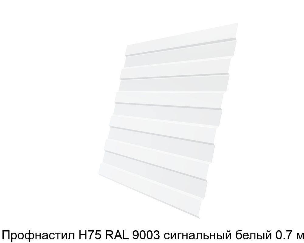 Изображение - Профнастил Н75 RAL 9003 сигнальный белый 0.7 мм