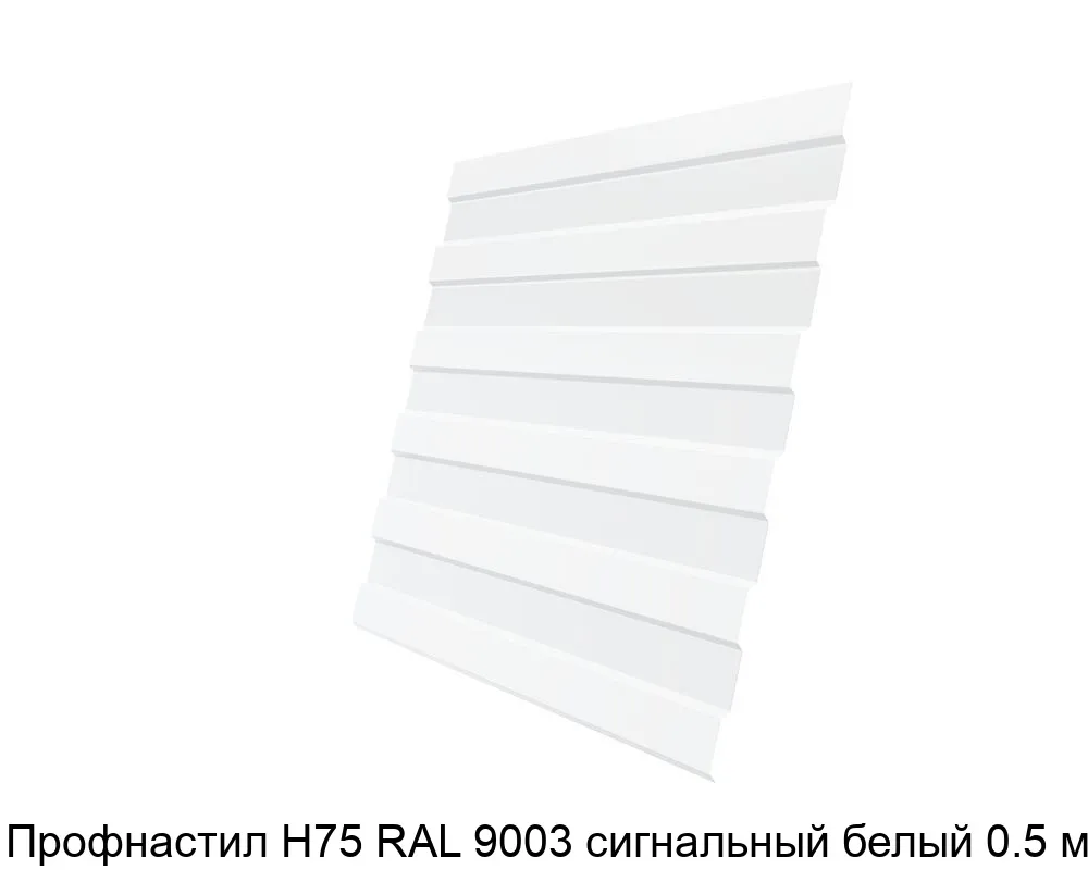 Изображение товара Профнастил Н75 RAL 9003 сигнальный белый 0.5 мм (м2) Изображение товара Профнастил Н75 RAL 9003 сигнальный белый 0.5 мм (м2)