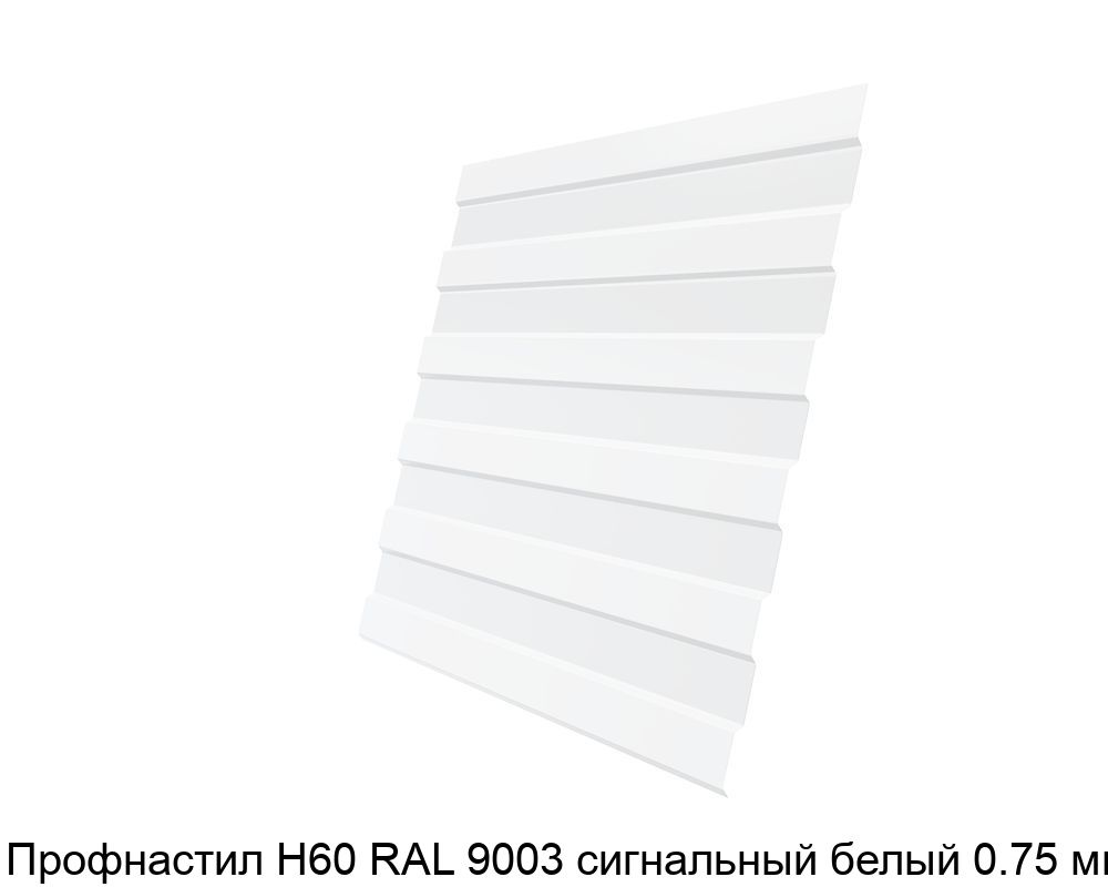 Изображение - Профнастил Н60 RAL 9003 сигнальный белый 0.75 мм