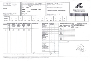 Сертификат на шестигранник стальной нержавеющий размера 30 (1.1)