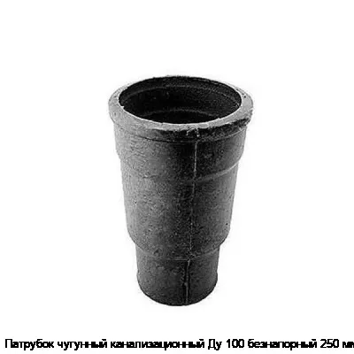 Патрубок чугунный канализационный Ду 100 безнапорный 250 мм