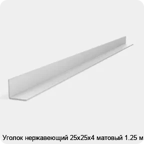 Изображение 2 - Уголок нержавеющий 25х25х4 матовый 1.25 м