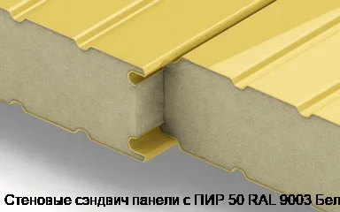 Стеновые сэндвич панели с ПИР 50 RAL 9003 Белый