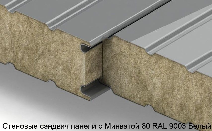 Изображение - Стеновые сэндвич панели с Минватой 80 RAL 9003 Белый