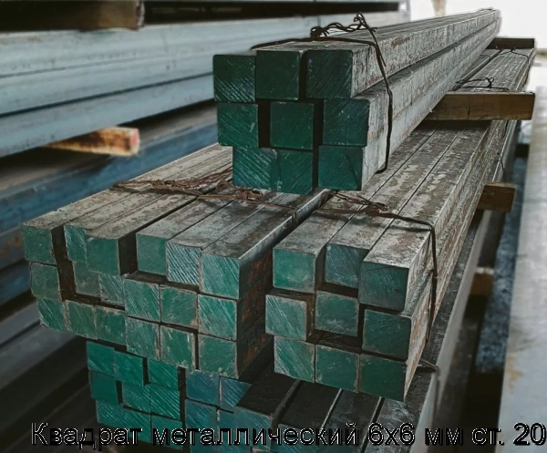 Изображение товара Квадрат металлический 6х6 мм ст. 20 (тонна)
