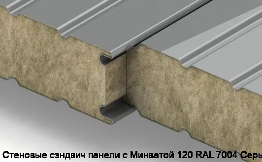 Стеновые сэндвич панели с Минватой 120 RAL 7004 Серый