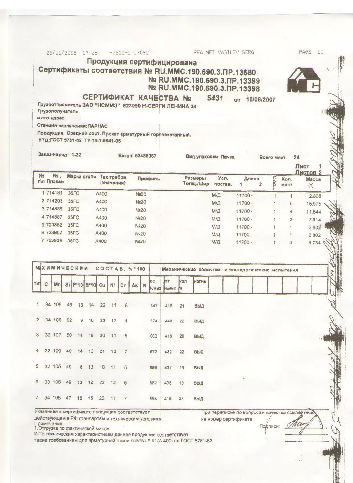 Сертификат на арматуру 20 марки 35ГС от 2007-08 (1.1)