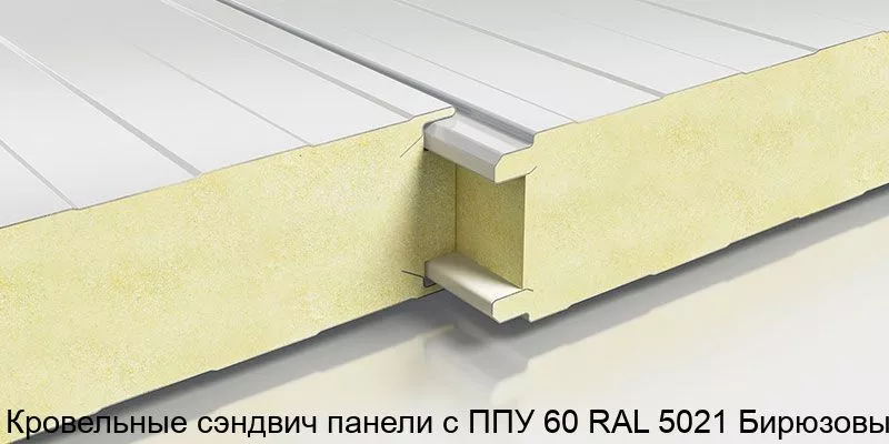 Изображение товара Кровельные сэндвич панели ППУ RAL 5021 Бирюзовые 60 мм цена за м2