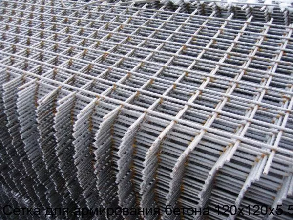 Изображение товара Сетка для армирования бетона 120х120х5.5 из стали для строительства